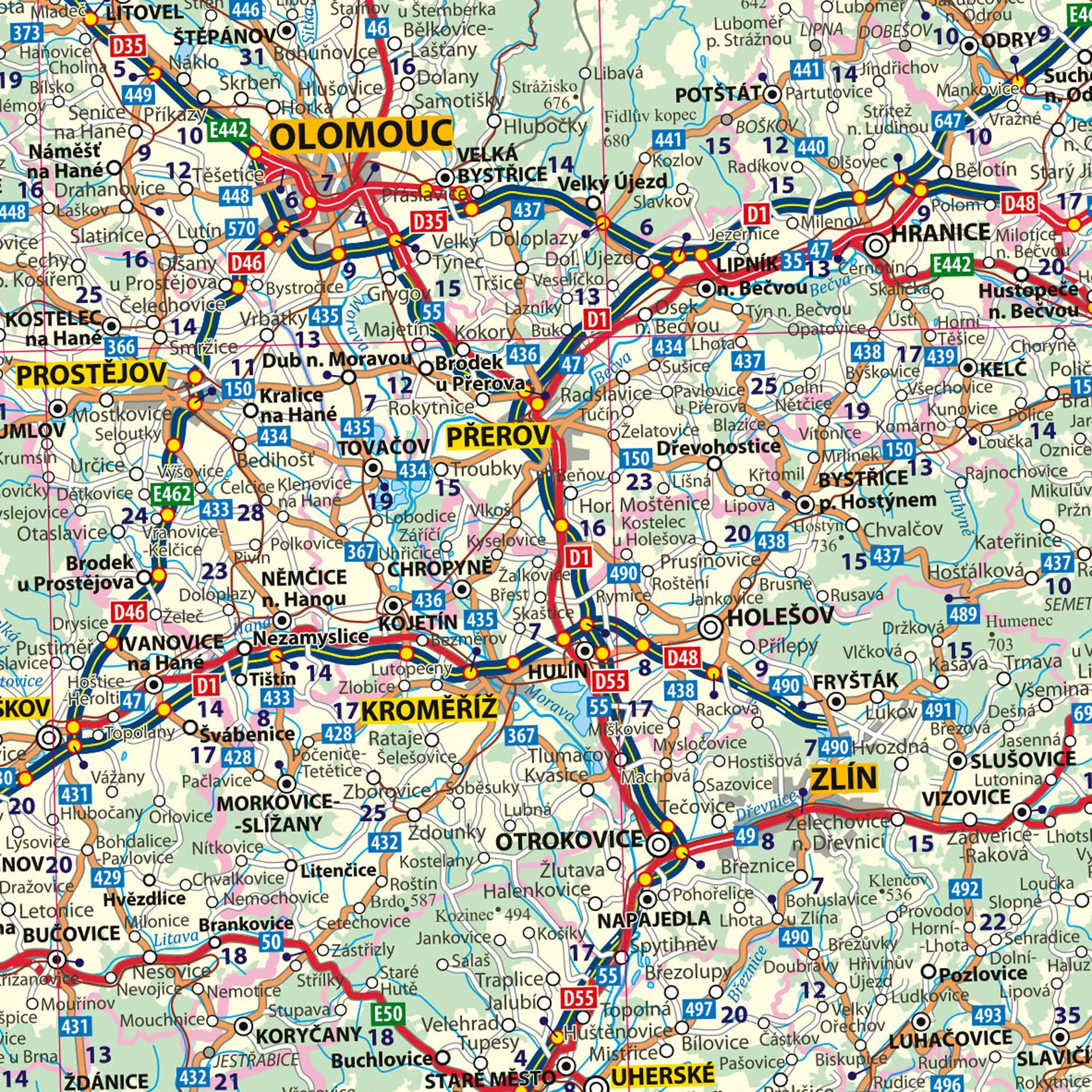 ČR - silniční mapa plakát