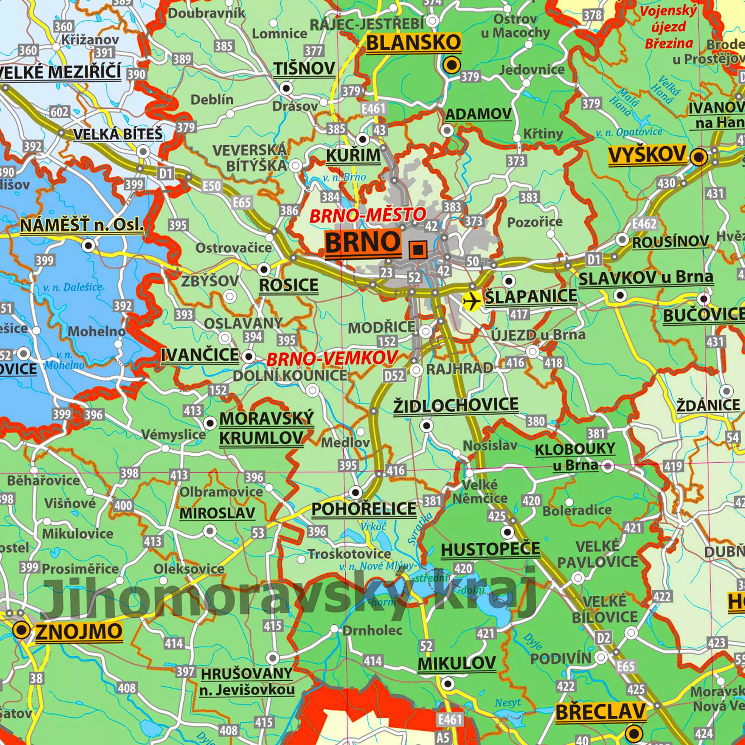 ČR - administrativní mapa plakát