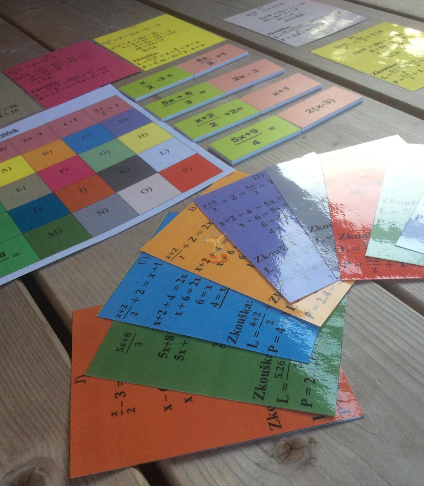 Tvorba rovnic z kartiček