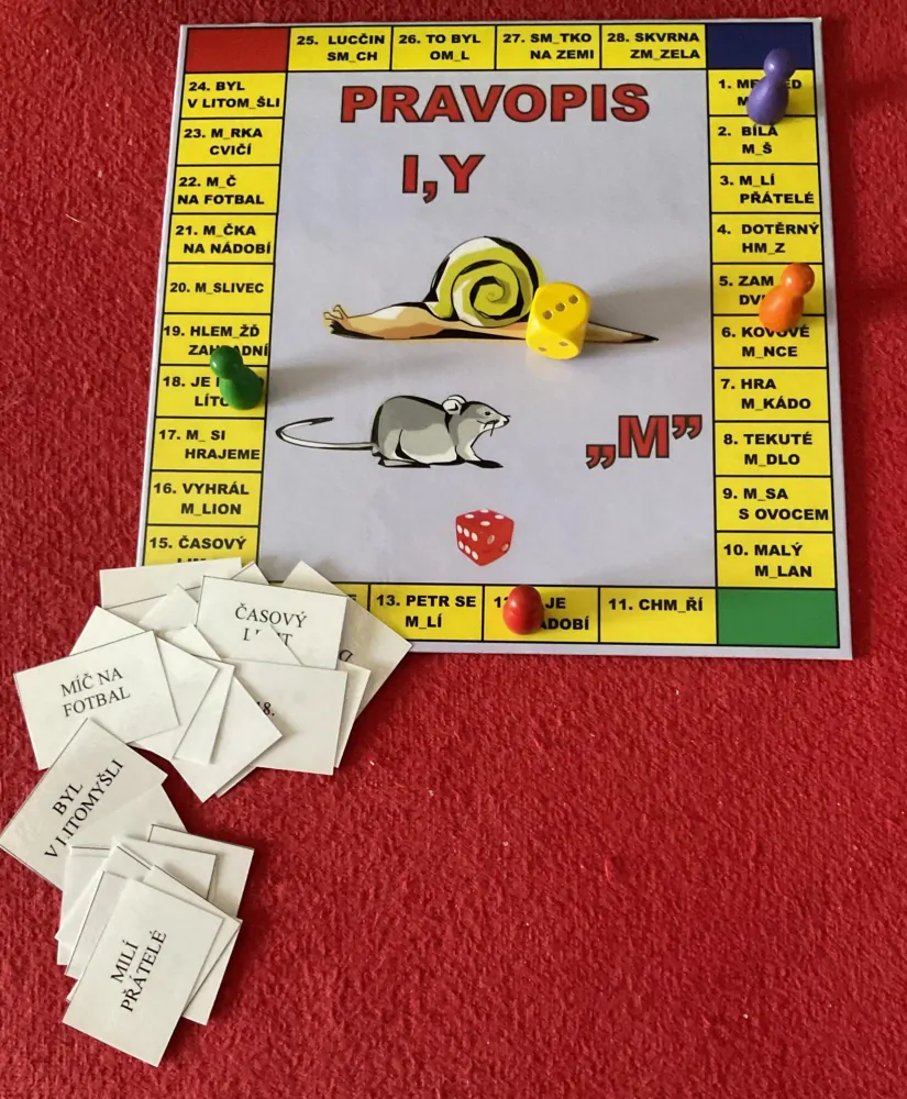 Hra pravopis I,Y po „M“ pro třídu