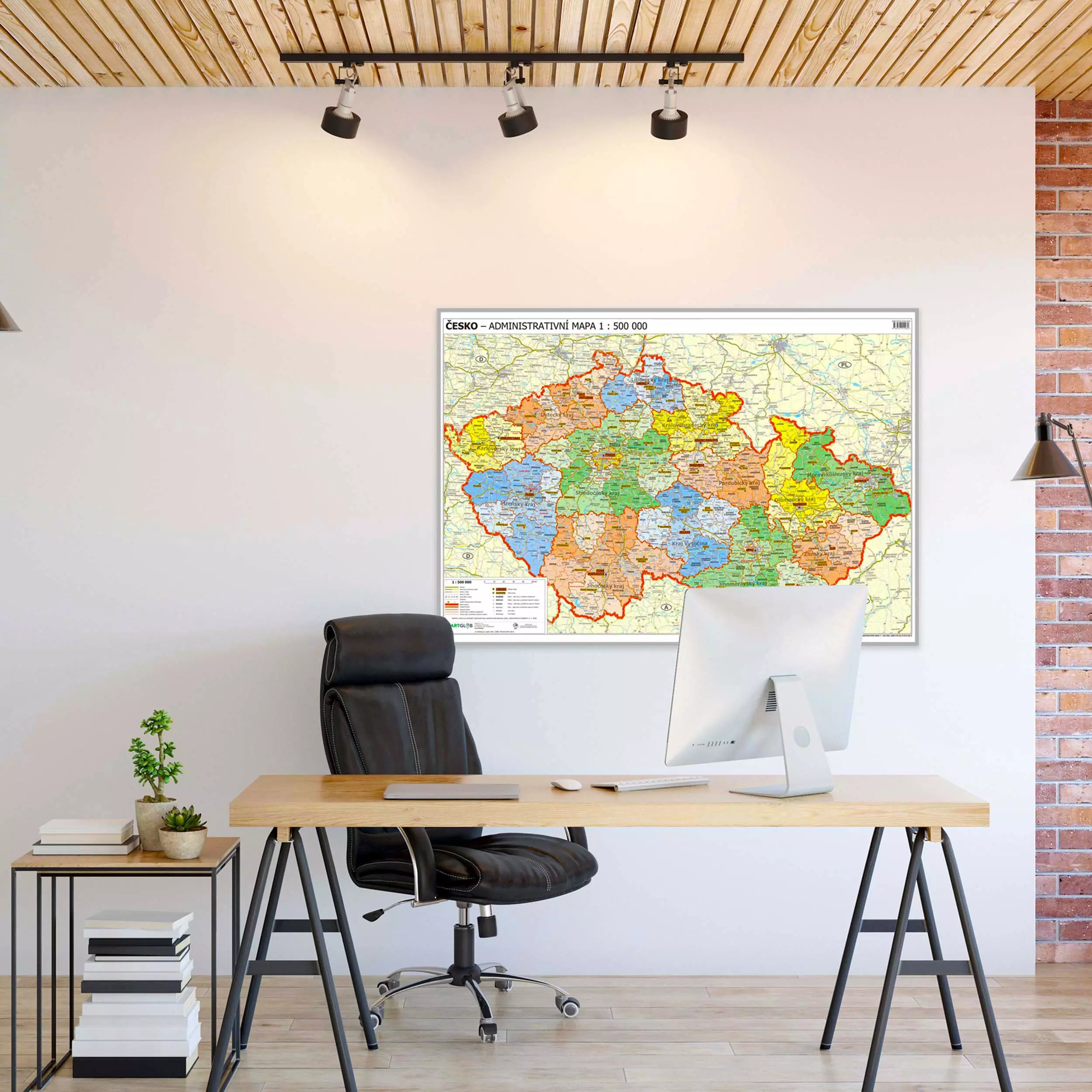 ČR - administrativní mapa připínací