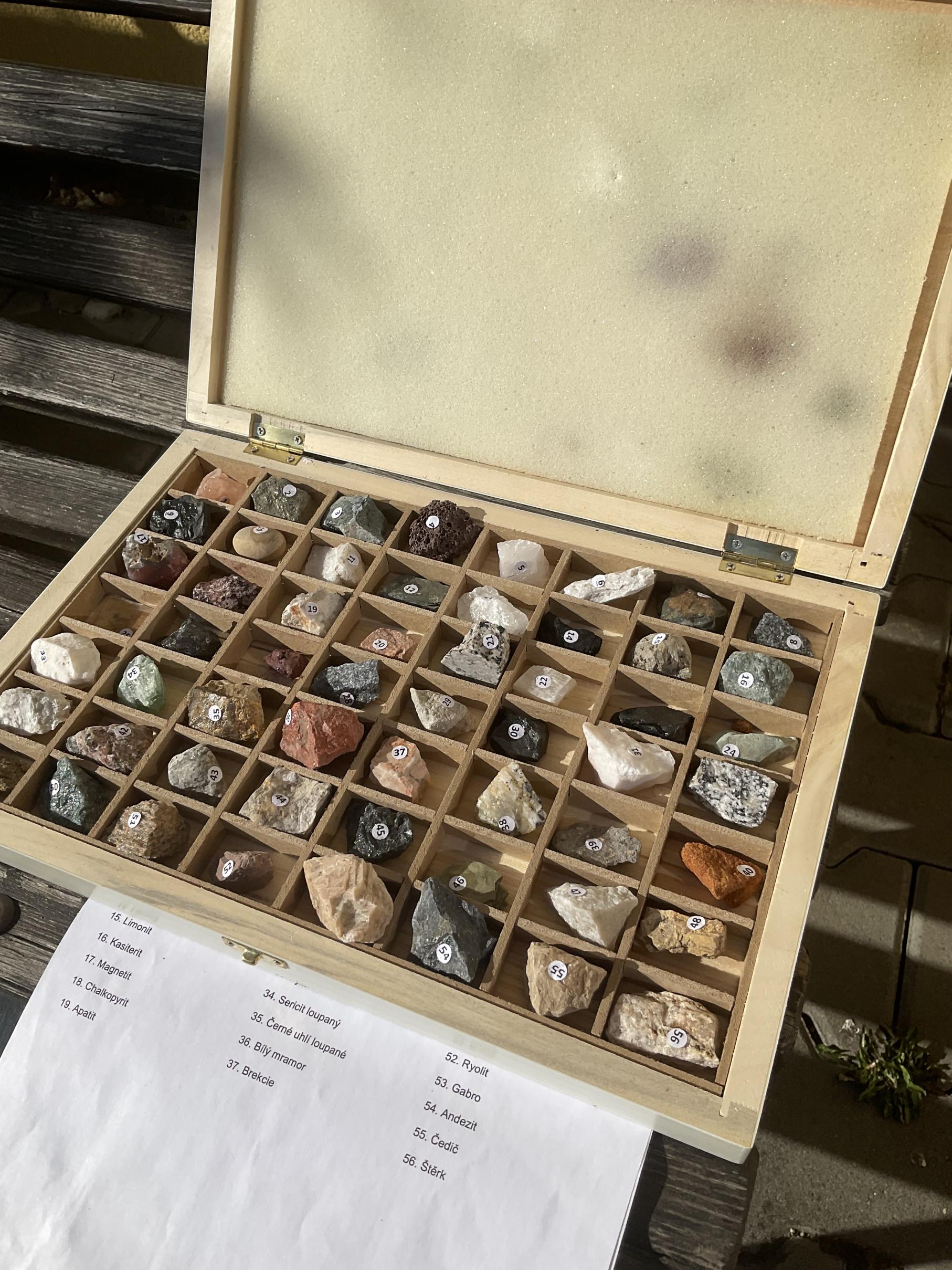 Sada nerostů a minerálů