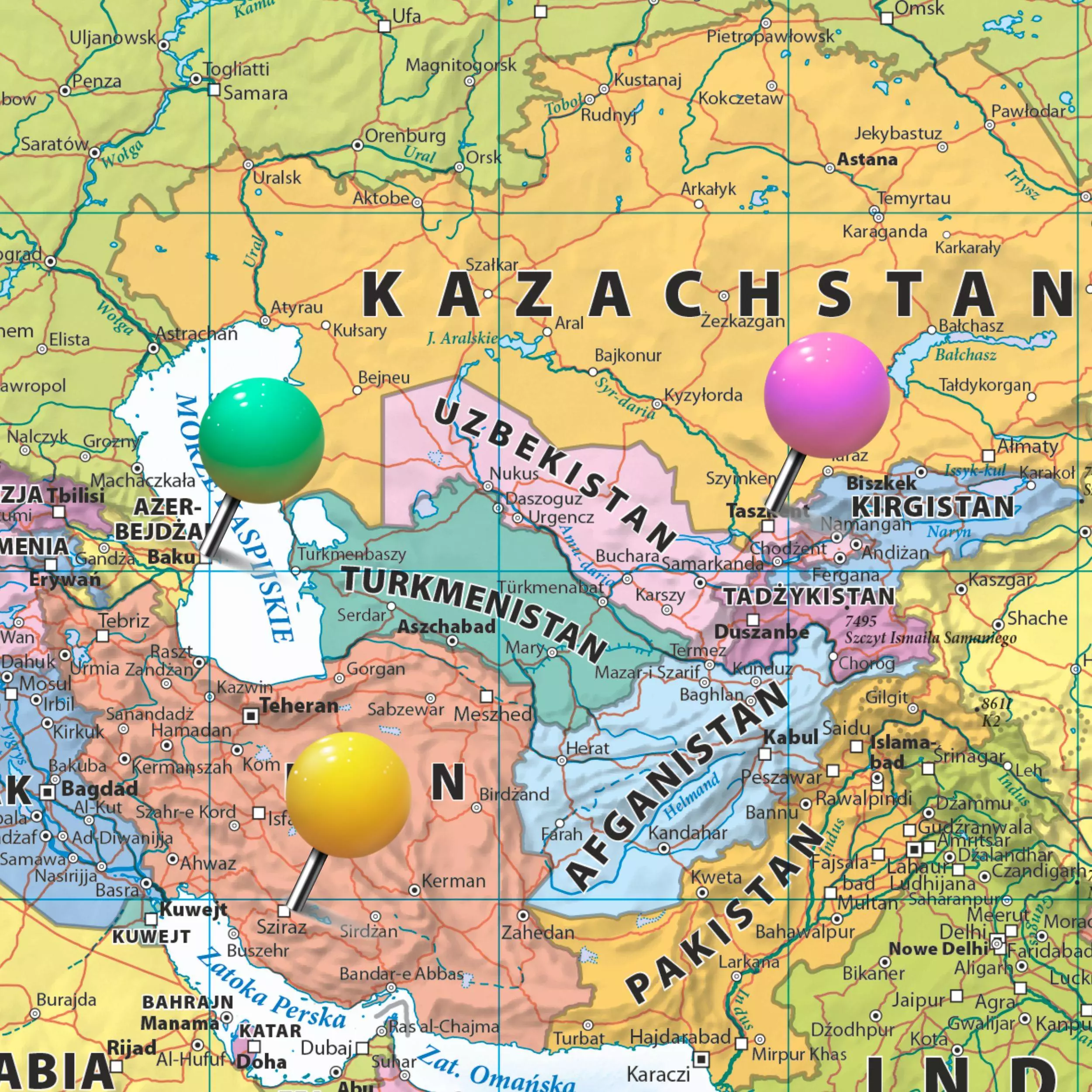 Svět - nástěnná politická mapa připínací