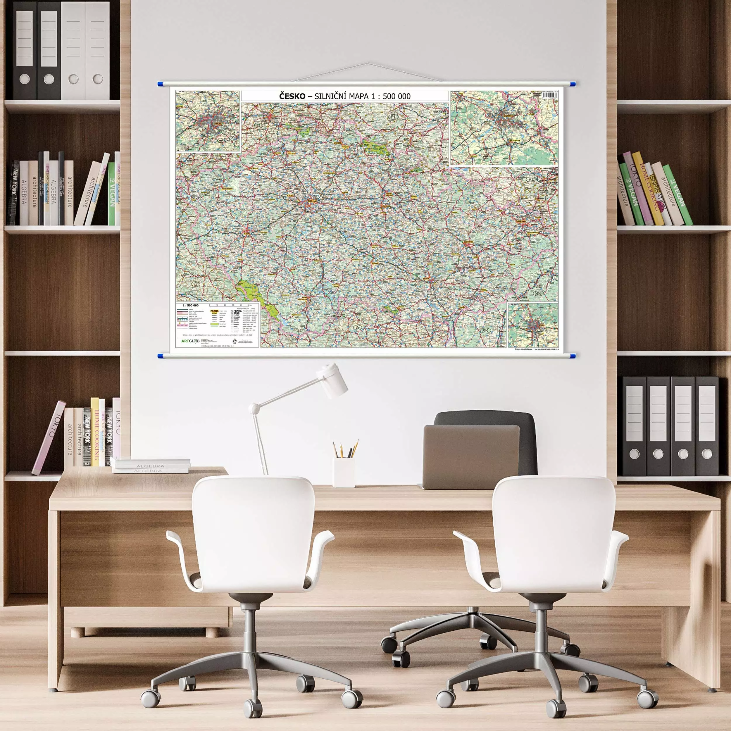 ČR - silniční mapa plakát