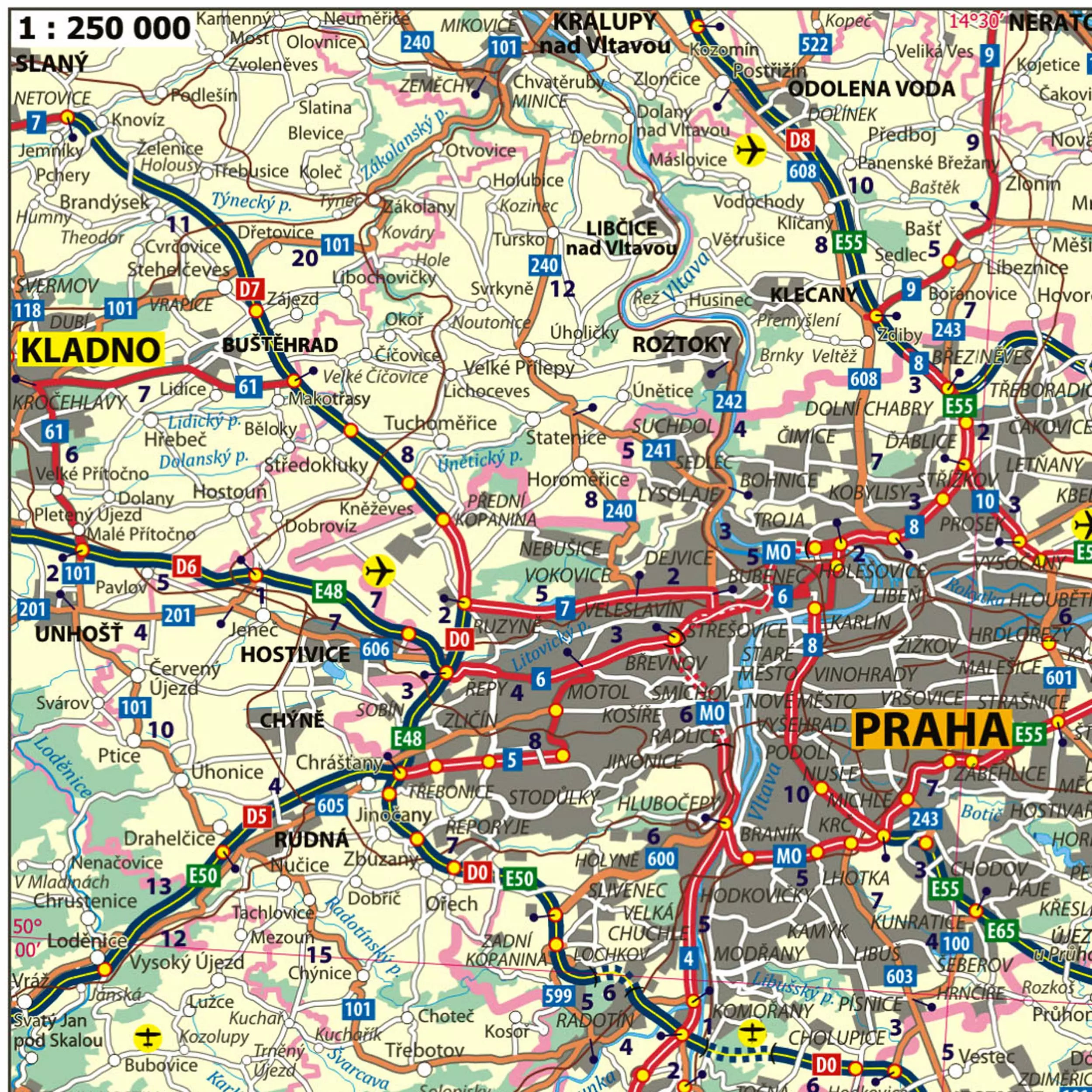 ČR - silniční mapa připínací