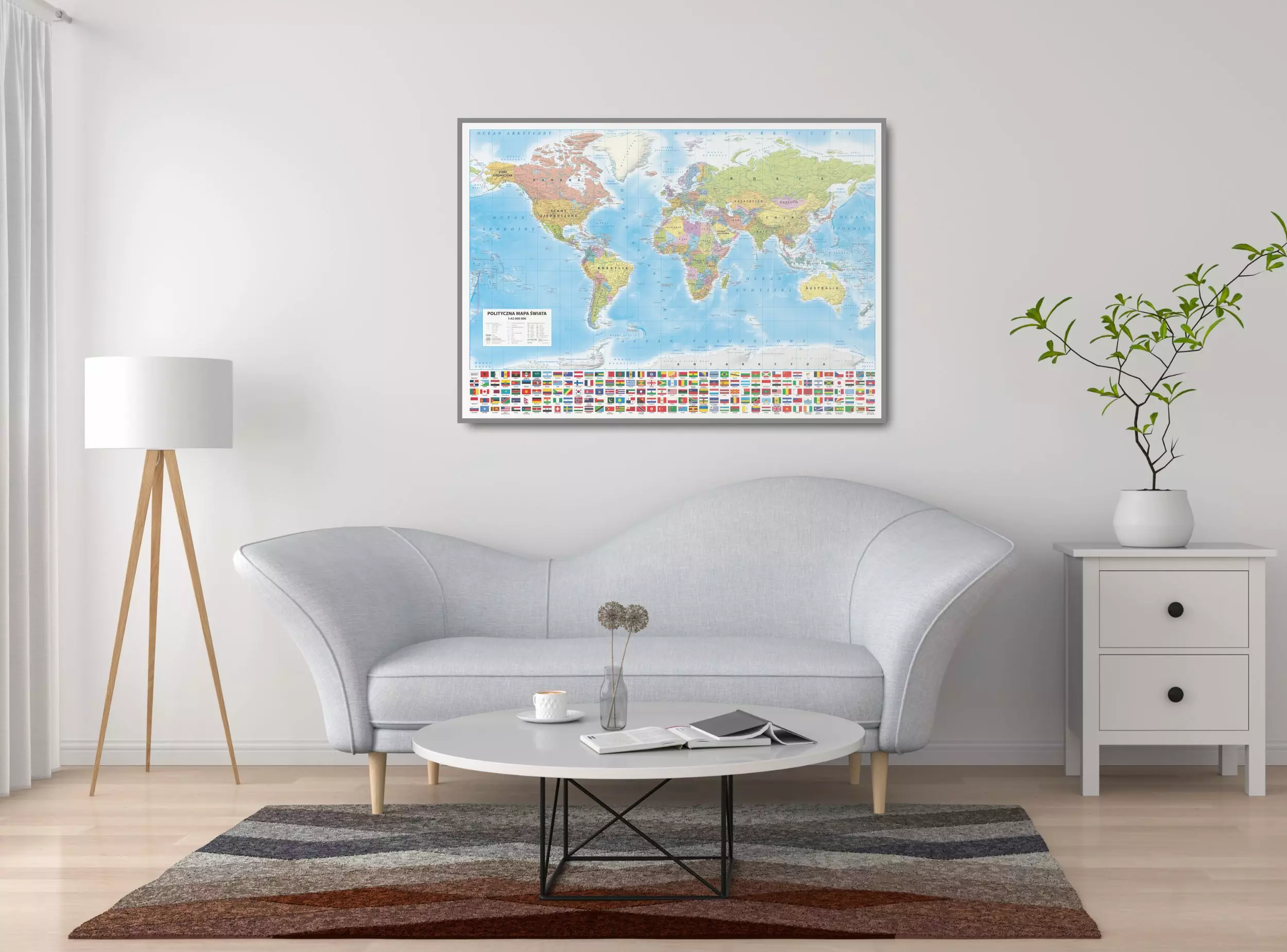 Svět - nástěnná politická mapa připínací