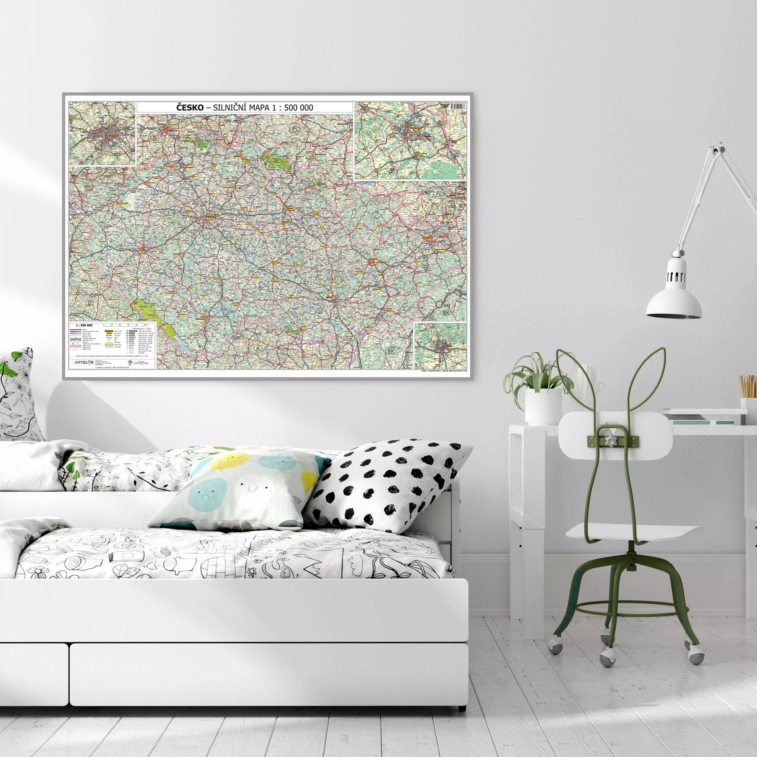 ČR - silniční mapa připínací