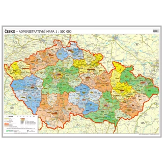 ČR - administrativní mapa připínací